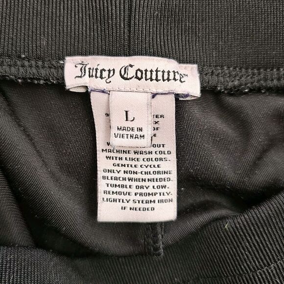Juicy Couture L Black Velvet Velour Ruched Jogger Pull On Y2K Athleisure Comfort - Picture 3 of 8